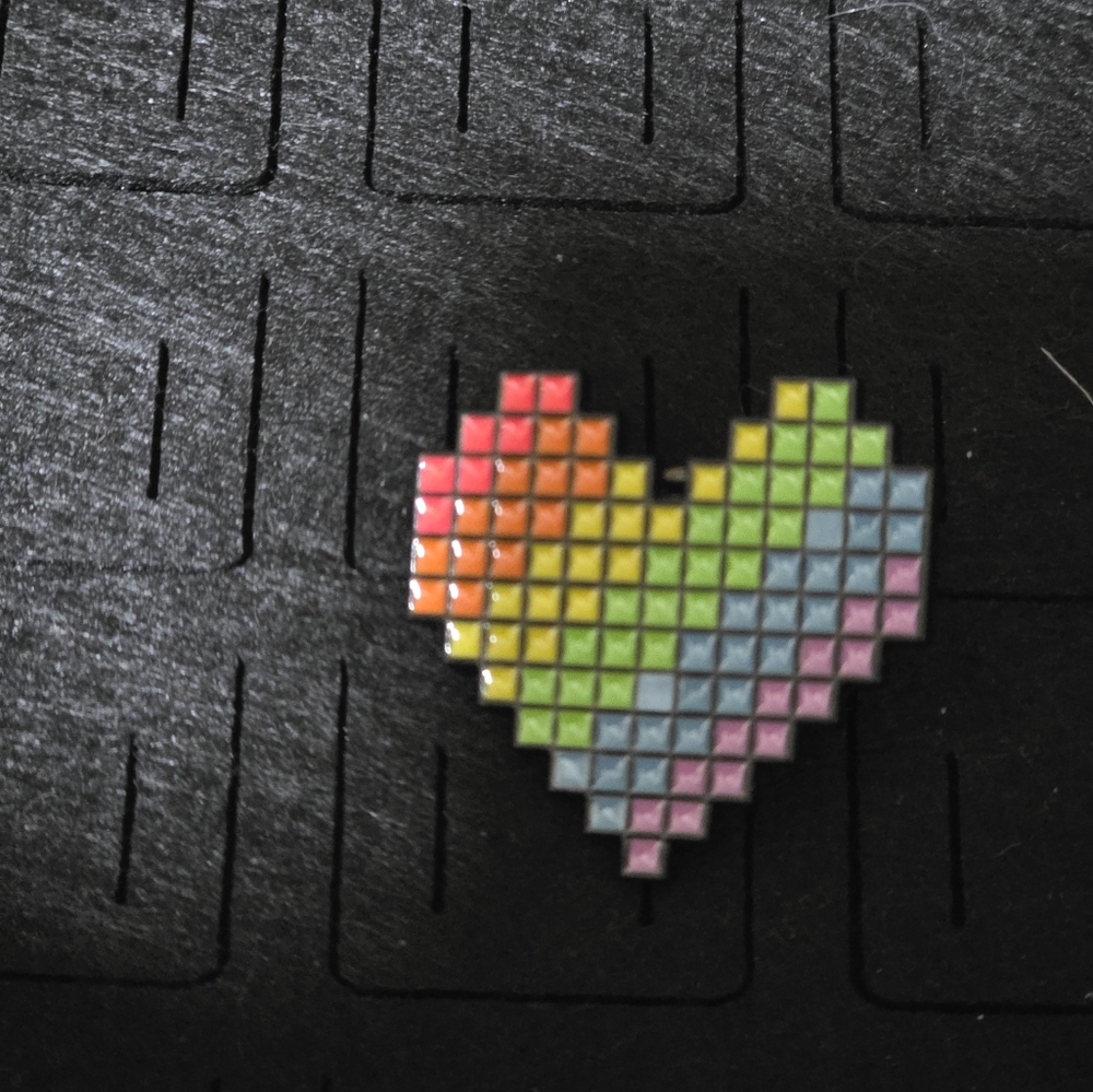 Colorful Pixel Heart Pin